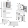 Vanity Table with 2 AC+2 USB Power Station, Hair Dryer Bracket and Brightness Adjust Touch Control Sliding LED Mirror - 2 of 4