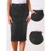INSPIRE CHIC Women's Casual High Waist Stretchy Midi Jean Skirt - 2 of 4
