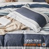 3 Pieces Reversible Striped Duvet Cover Set with Zipper Closure Bedding Set with 8 Corner Ties - 4 of 4
