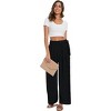 Clearlove Women Casual Wide Leg Pants Elastic Waist Loose Trousers with Pockets - 2 of 4