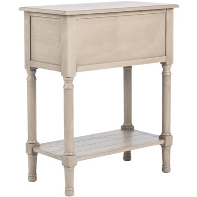 Greige Wood and Metal 3-Drawer Console Table with Storage