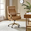 Siivio Modern Leather Swivel Tilting Office Chair with Channel Tufted|HULALA HOME - 3 of 4