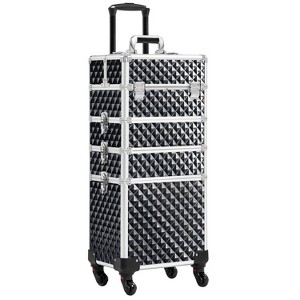 Yaheetech 4-In-1 Aluminum Rolling Cosmetic Makeup Train Cases - 1 of 4