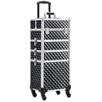 Yaheetech 4-in-1 Aluminum Rolling Cosmetic Makeup Train Cases : Target