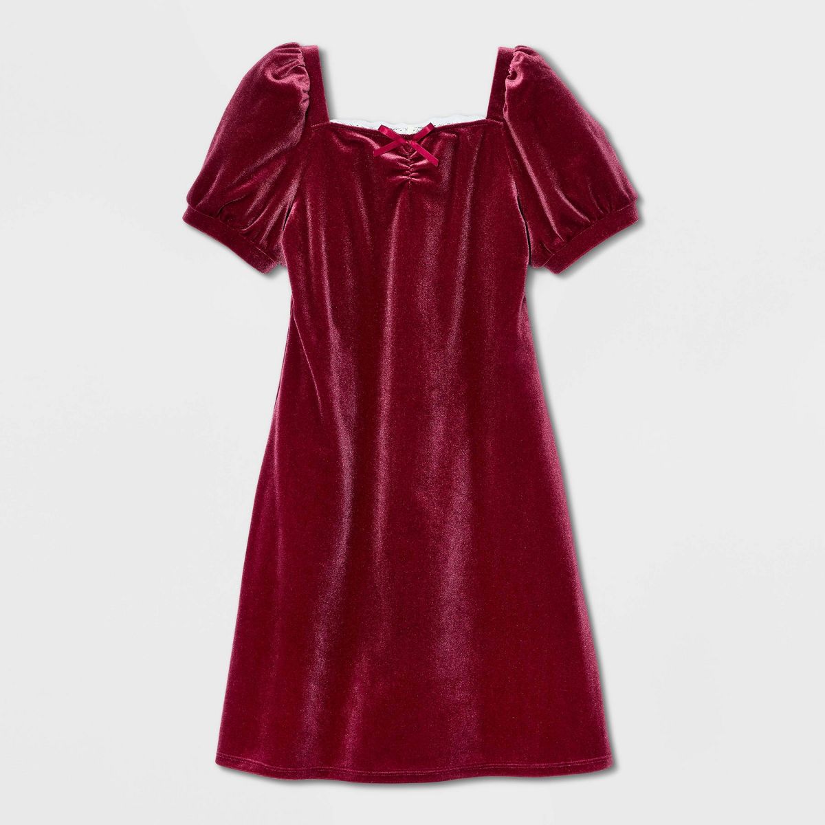 Girls' Short Sleeve Square Neck Velvet Dress - Cat & Jack™ - thumbnail 2