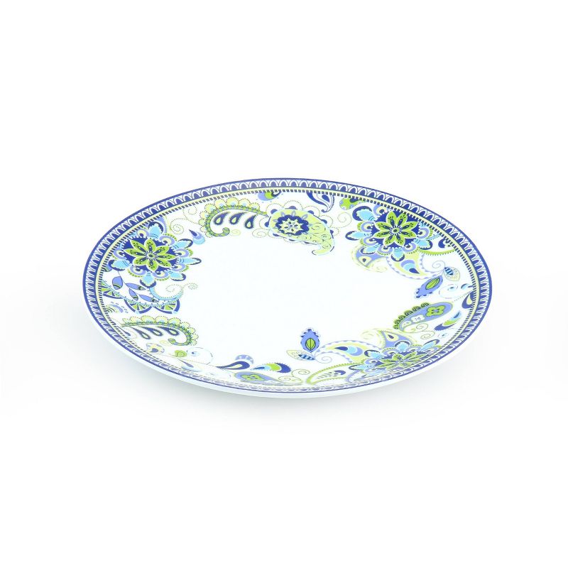 16pc Crush Round Porcelain Dinnerware Set Blue - Elama, 4 of 9