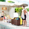 Outsunny Patio Wicker Pool Float Storage Basket, Outdoor PE Rattan Pool Caddy with Rolling Wheels for Floats, Noodles, Paddles, Towels - 3 of 4