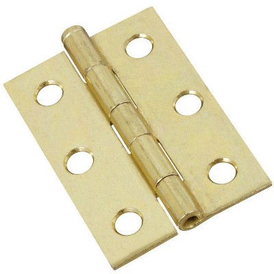 National Hardware 2-1/2 in. L Brass Gold Narrow Hinge 2 pk