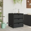 vidaXL Patio Storage Cabinet Black 21.7"x23.2"x27.2" Poly Rattan - 3 of 4