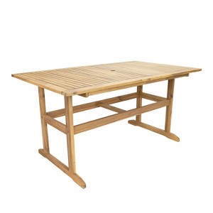 Sunnydaze Hatteras Acacia Wood Outdoor Dining Table with Natural Oil Finish - 57" - 1 of 4