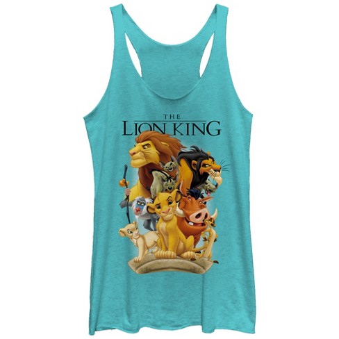 Women's Lion King Pride Land Characters Racerback Tank Top - Tahiti Blue -  Large : Target