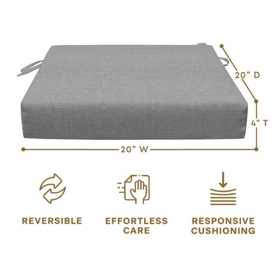 Platinum Grey Textured Solid Outdoor Dining Seat Cushions (2-Pack)