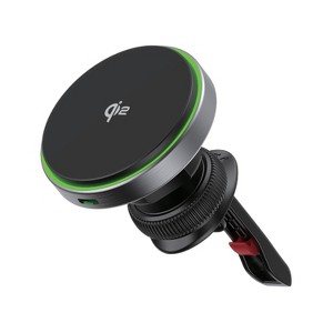 Nimbus9 Qi2 Wireless Car Charger MagSafe Compatible Mount - Brushed Gray - 1 of 4