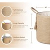 Aoibox Woven Storage Basket Decorative Jute Rope Bin with Wooden Beads Handles for Blankets Toys Plants 16 x 13.8 Inch - 3 of 4