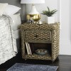 Musa 1 Drawer Wicker Nightstand - SEA8003 - Brown Wash - Safavieh - 2 of 4