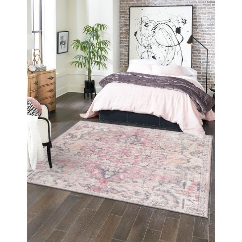 Unique Loom 2' 7 X 12' 0 Nostalgia Gossamer Machine Washable Ivory And Pink  Area Rug : Target