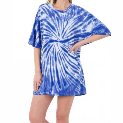 Women's Oversized Tie Dye Shirts - ZENANA 2X