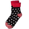 Memoi Women's Polka Dot Plush Cabin Sock Black 9-11 - 3 of 3