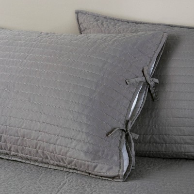 Gray Microfiber Reversible Plaid Daybed Cover Set