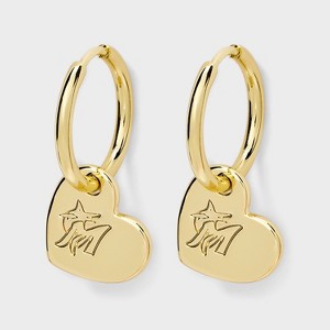 Bijoux Sport by Luv Aj MLB Gold Logo Heart Hoop Earrings - 1 of 3