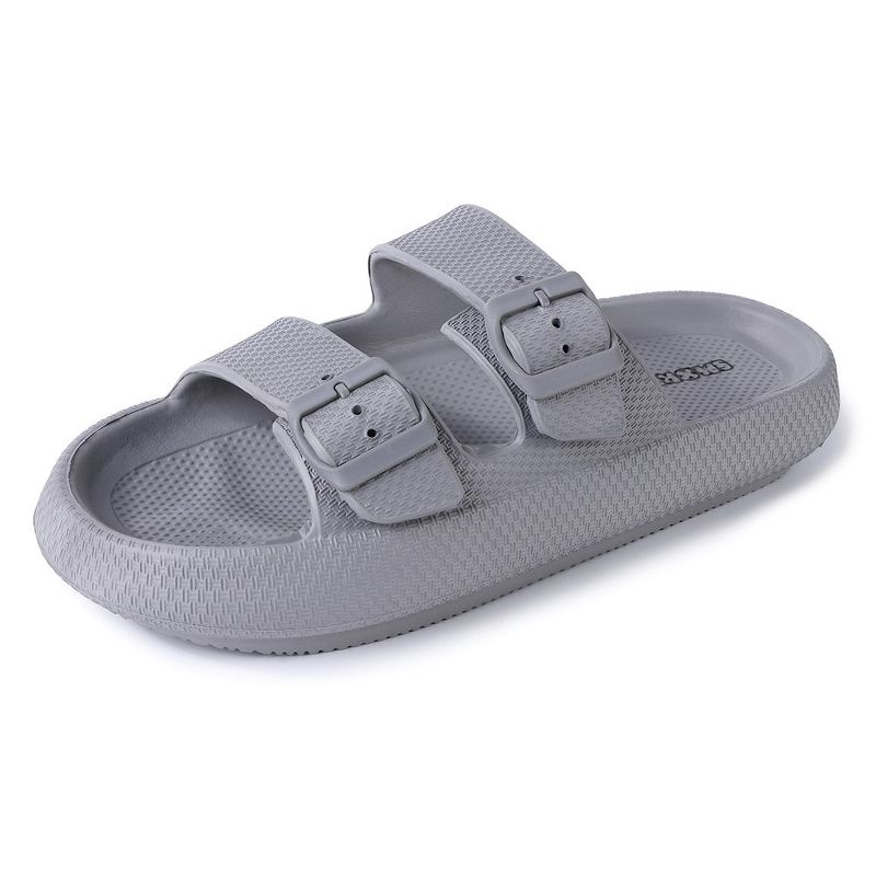 Cloud Slides Double Buckle Adjustable Summer Beach Pool Pillow Slippers Thick Sole Cushion EVA Sandals for Men, 1 of 10