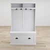Entryway Bench With Coat Rack, 4 Double Hooks And 2 Compartments, Hall Tree With Bench And Shoe Storage For Hallway, Living Room - 3 of 4