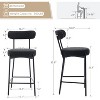 Jojoka Counter Height Bar Stools Set of 2,26 Inch Barstool Chairs with Back and Metal Legs for Kitchen Island - 2 of 4