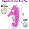 ZippyPaws Dog Toys Squeaky Crinkle Purple Seahore, 1 Pack. No Stuffing Dog Toys for Puppy Teething Chewing - 3 of 4