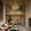 PAKOKULA Modern 36-Light Gold 3-Tier Wagon Wheel Farmhouse Industrial Chandelier Rustic Candlestick Pendant Light - 2 of 4
