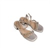 Clotth Women's Rhinestone Flat Sandals, Summer Flat Sandals with French Rhinestones and Open Toe 1.97 inch Chunky High Heels for Women, Silver - 2 of 4