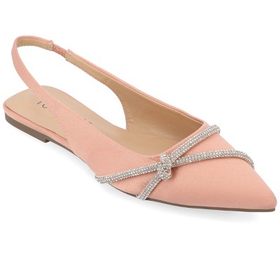 Journee Collection Womens Rebbel Sling Back Pointed Toe Flats