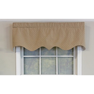 Ecru Cotton Blend Scalloped Rod Pocket Window Valance