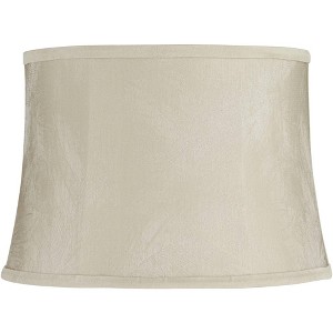 Springcrest 14" Top x 16" Bottom x 11" High x 11" Slant Print Lamp Shade Replacement Medium Wimberley Beige Drum Modern Softback Washer Harp Finial - 1 of 4