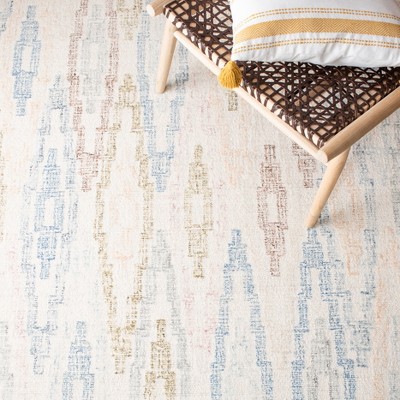 Bryanne Ivory and Blue Hand-Tufted Wool Area Rug, 4' x 6'