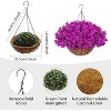 2Pcs Artificial Hanging Geraniums Plant with Brown Basket, 12 Pcs Geraniums Flowers for Christmas, Front Porch, Garden, Patio, Home Decor - 4 of 4