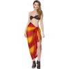 LA LEELA Women's Long Holiday Bathing Suit Skirt Pareo Wrap Sarong Swimwear Cover up Wraps One Size Red, Solid - 3 of 4