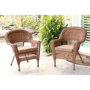 HomeStock Honey Coastal Craftsman Chair Set of 2 with Cushions - 1 of 4