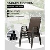 4-piece outdoor stackable dining chairs set, high back patio stacking chairs, metal frame patio chairs for yard, patio - 4 of 4