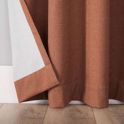 Terracotta Orange Blackout Grommet Curtain Panel 50" x 96"