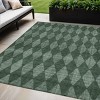 Olive Green And Charcoal Geometric Washable Indoor Outdoor Area Rug - 2 of 4