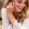 2pcs Gold Chain Link Bracelet, Stainless Steel Crystal Friendship Bracelets Bangle,Watch Band Chains Wristband - 2 of 4