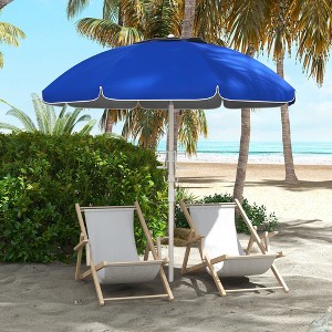 NicBex 5.7FT Beach Umbrella Portable UV-Proof Patio Umbrella UV 40+ for Sand with 2 Cup Holders & Hooks Outdoor Umbrella for Beach - 1 of 4