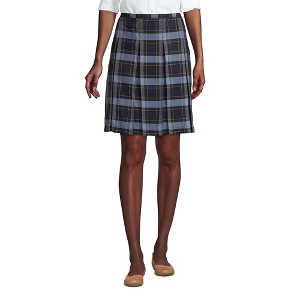 School Uniform Young Women's Plaid Box Pleat Skirt Top of the Knee - 1 of 2