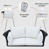 51.9" 2-Person Hanging Seat, Rattan Woven Swing Chair, Porch Swing With Ropes,Black Wicker And White Cushion - 2 of 4