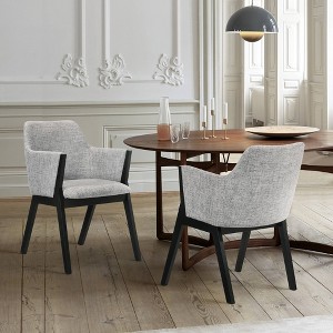 Set of 2 Renzo Fabric Wood Dining Chairs - Armen Living - 1 of 4