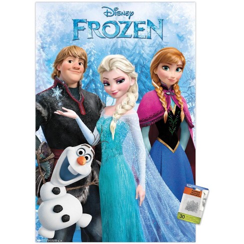 Trends International Disney Frozen - Unframed Wall Print Clear Push Pins 22.375" X 34" : Target