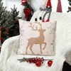 Christmas Pillow Covers 18x18 Set of 2 Snowflake Gold Elk Deer Winter Decorative Square Throw Pillows, Farmhouse Outdoor Cushion Cases for Sofa Couch - 3 of 4