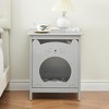 Cat Litter Box Enclosure, Hidden Kitty Litter Cat House & Side Table, Cat Box Cabinet with Vent Holes, Wooden Cabinet for Cats - 4 of 4