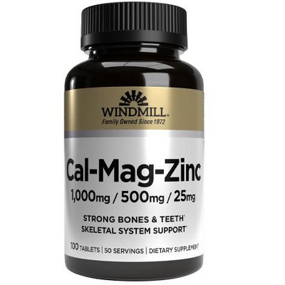 Windmill Calcium Magnesium Plus Zinc Tablets - 100 Ct