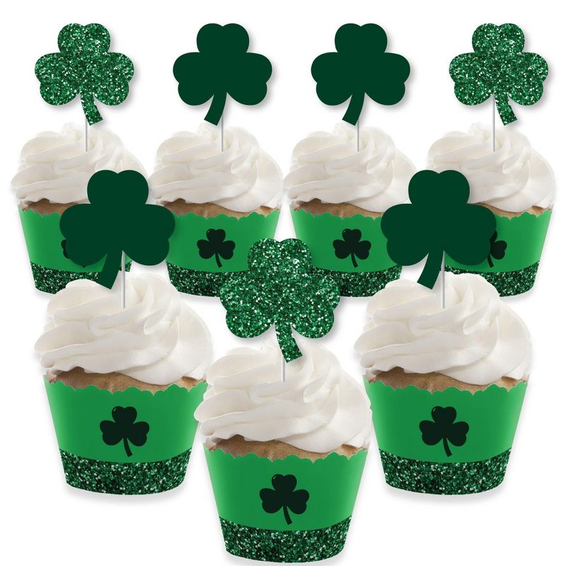 Big Dot of Happiness St. Patrick's Day - Cupcake Decoration - Saint Paddy's Day Party Cupcake Wrappers and Treat Picks Kit - Set of 24, 1 of 9